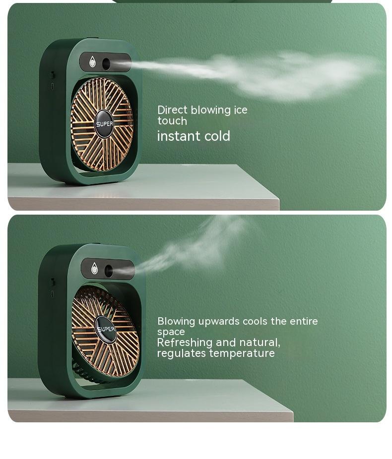 Air Conditioning Fan Desk Misting Fan Air Cooler Cooling USB Rechargeable Humidifier Portable Spray Fan With 3 Wind Speeds Mist Fan For Home 17