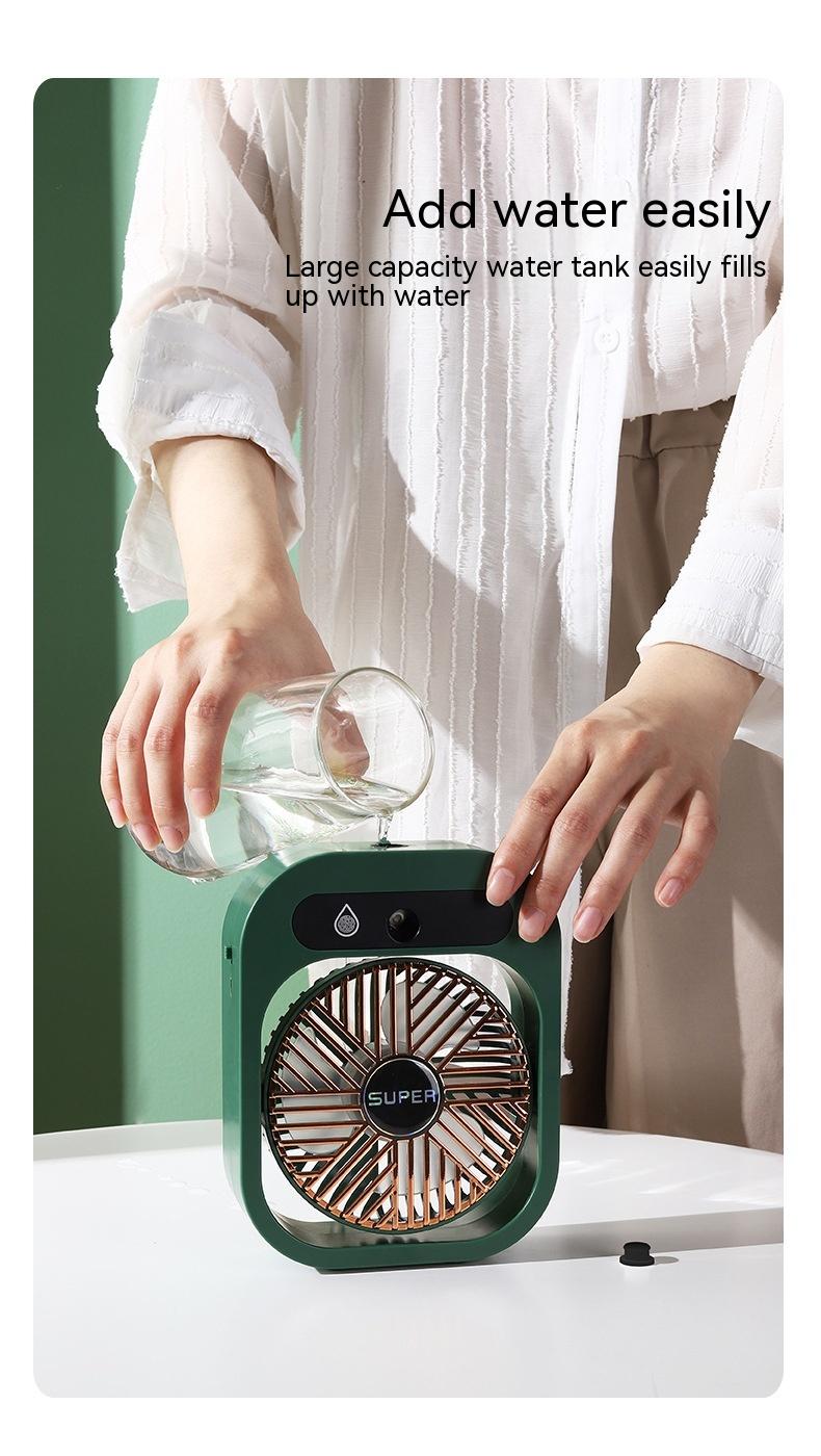 Air Conditioning Fan Desk Misting Fan Air Cooler Cooling USB Rechargeable Humidifier Portable Spray Fan With 3 Wind Speeds Mist Fan For Home 20
