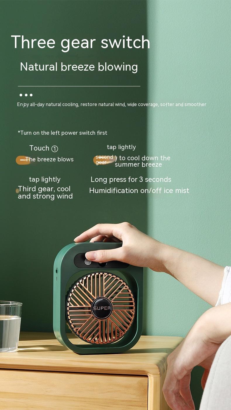Air Conditioning Fan Desk Misting Fan Air Cooler Cooling USB Rechargeable Humidifier Portable Spray Fan With 3 Wind Speeds Mist Fan For Home 21