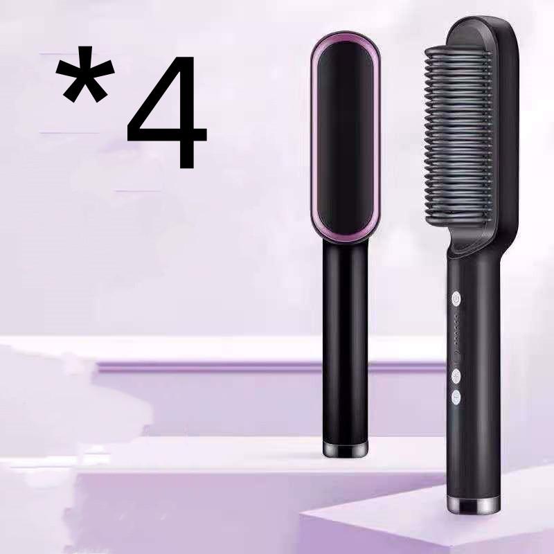 New 2 In 1 Hair Straightener Hot Comb Negative Ion Curling Tong Dual-purpose Electric Hair Brush 19