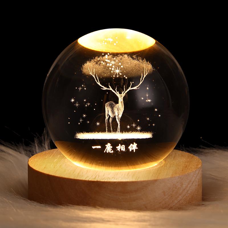Luminous Starry Sky And Planets Moon Moon Crystal Ball Small Night Lamp Projection Ambience Light Creative Gift New Strange Gift 6