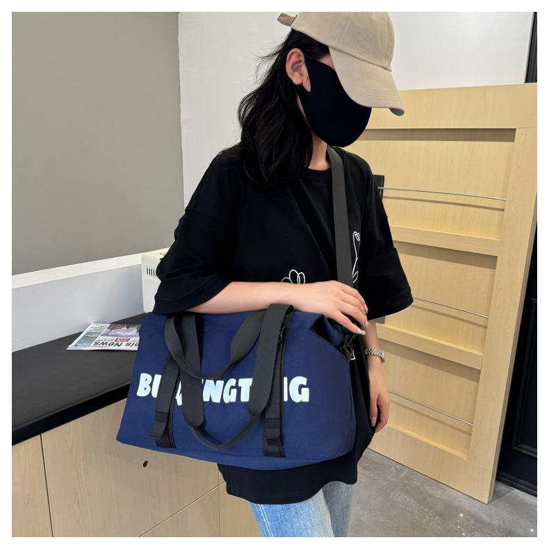 Women's Fashion Letter Print Gym Duffel Bag - Wet & Dry Separation Yoga Fitness Tote, Weekender Overnight Shoulder Bag For Travel 12