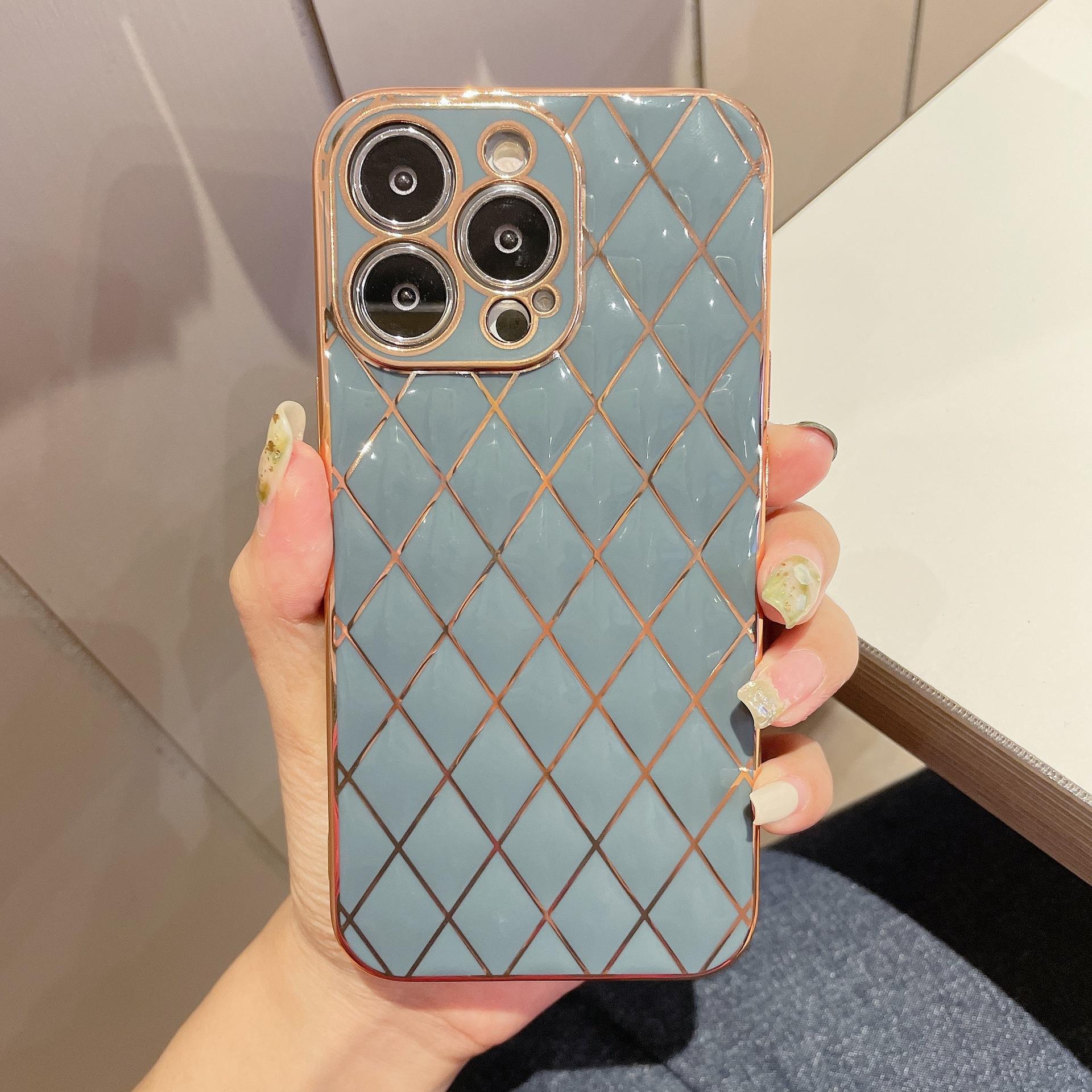 Mobile Phone Shell Plating 6D Laser Engraved Lambskin 7