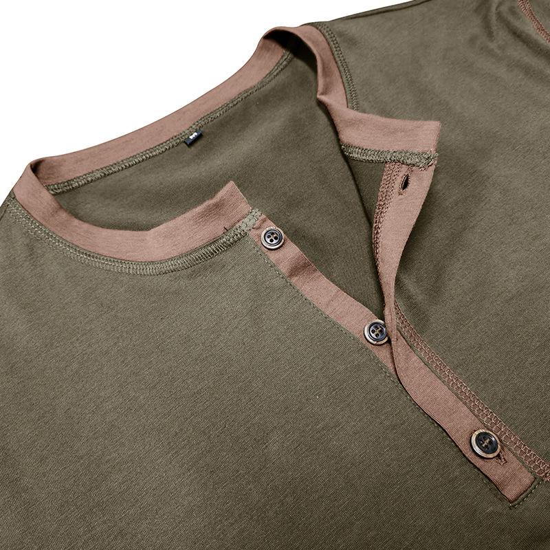 Fashion Short-sleeved Polo Shirt Summer Button V-neck T-shirt Tops Mens Clothing 8