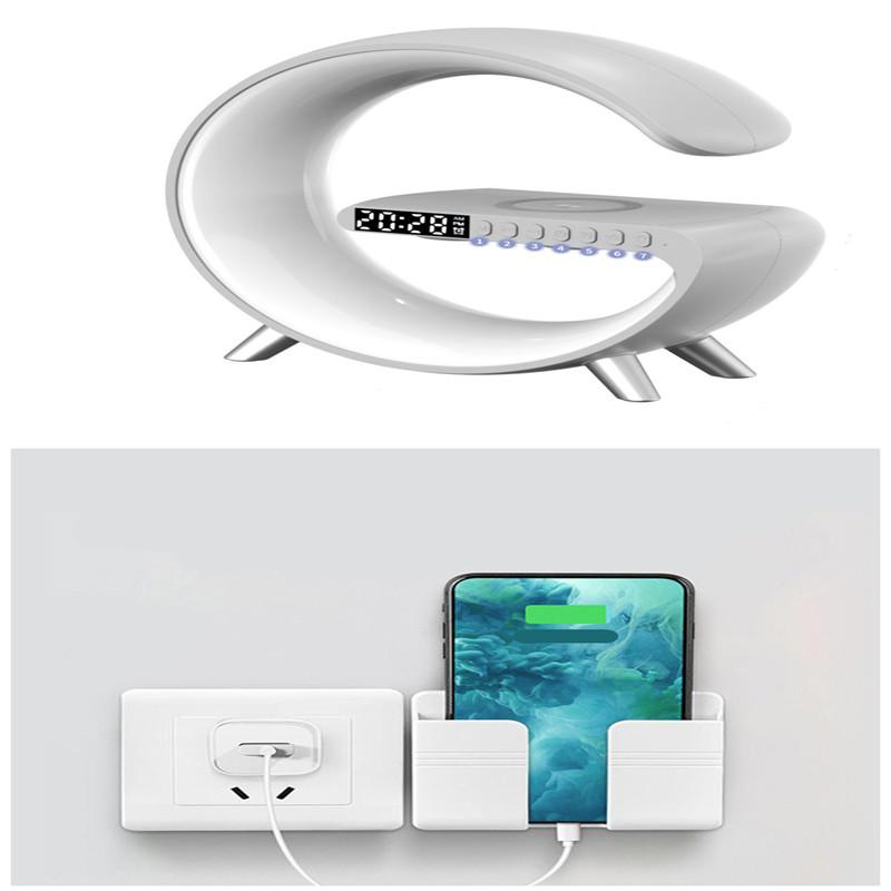 New Intelligent G Shaped LED Lamp Bluetooth Speake Wireless Charger Atmosphere Lamp App Control For Bedroom Home Decor 24