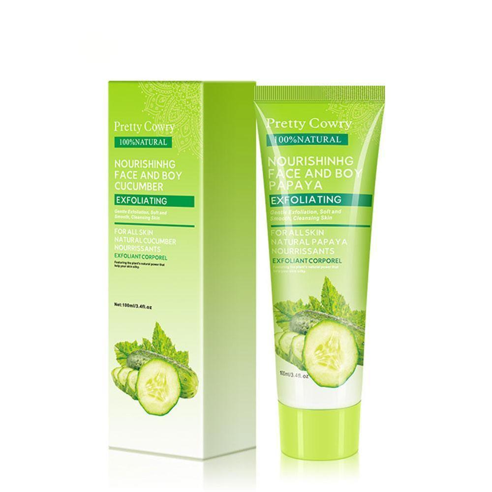 Cucumber Coconut Papaya Facial Exfoliating Gel Cream Body Cleansing 6