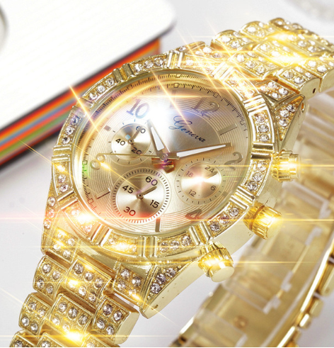 Women Crystal Quartz Analog Wrist Watch Fashion Stainless Steel Geneva Luxury Reloj Hombre Montre Femme Sport Watches 4