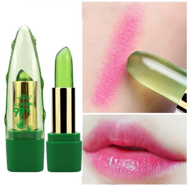 Aloe Vera Gel Color Changing Lipstick Gloss  Moisturizer Anti-drying Desalination Fine-grain Lip Blam Care 4
