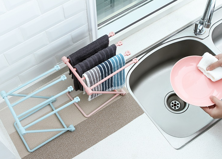 Foldable Dishcloth Shelf Kitchen Accessories Gadget Organizer 3