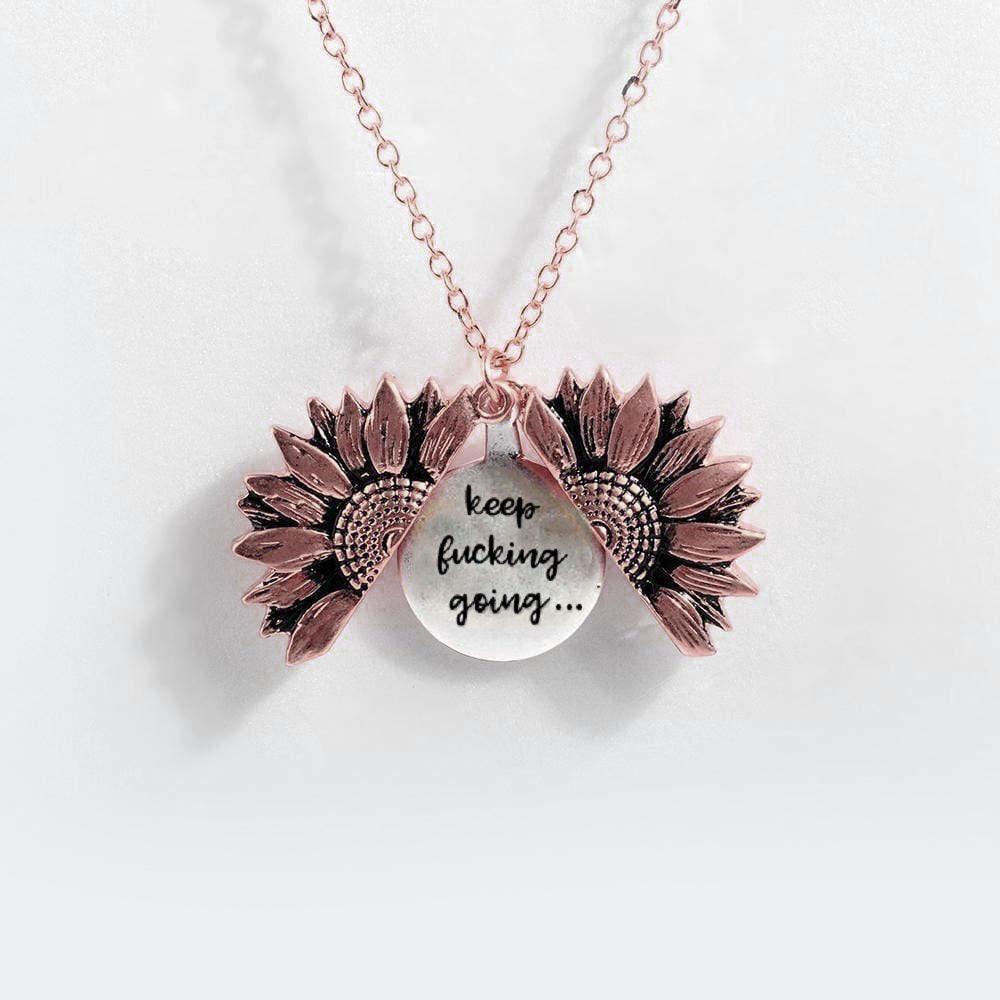 Sunflower Double-layer Lettering Necklace 19