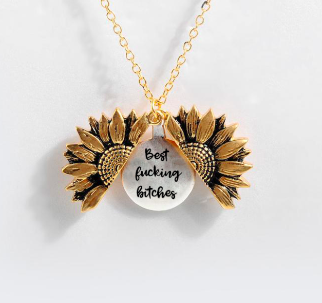 Sunflower Double-layer Lettering Necklace 12