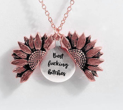 Sunflower Double-layer Lettering Necklace 13