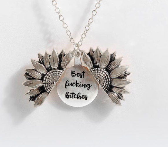 Sunflower Double-layer Lettering Necklace 14