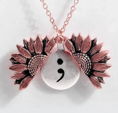 Sunflower Double-layer Lettering Necklace 36