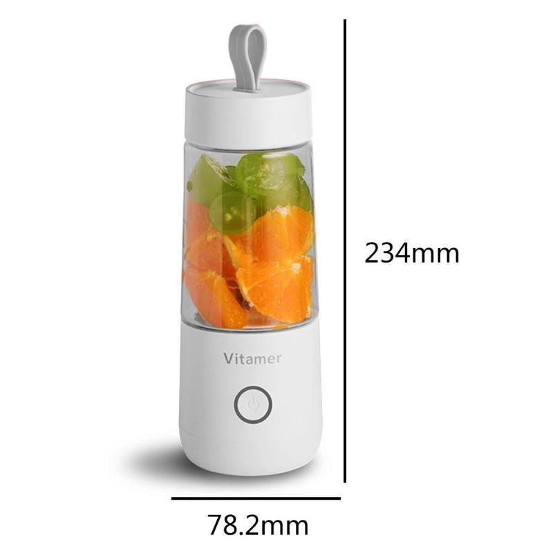 350ml Portable Blender Juicer Electric USB Rechargeable Mixer Smoothie Slushy Cup Juice Blender Bottle USB Charging Kitchen Gadgets 11
