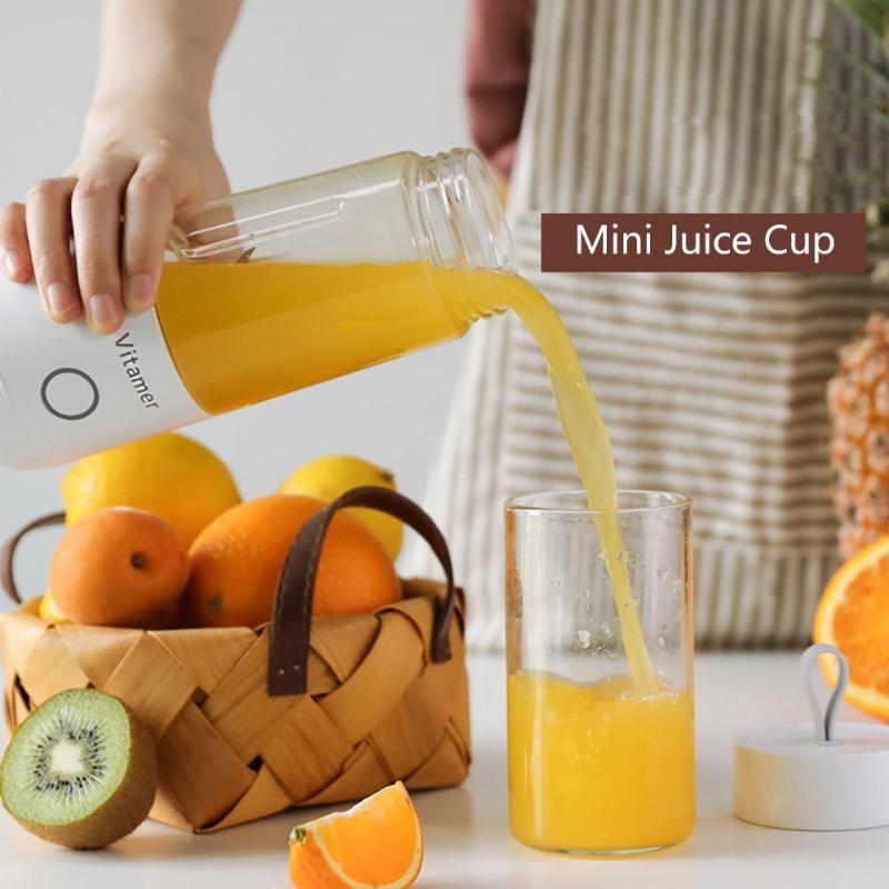 350ml Portable Blender Juicer Electric USB Rechargeable Mixer Smoothie Slushy Cup Juice Blender Bottle USB Charging Kitchen Gadgets 5