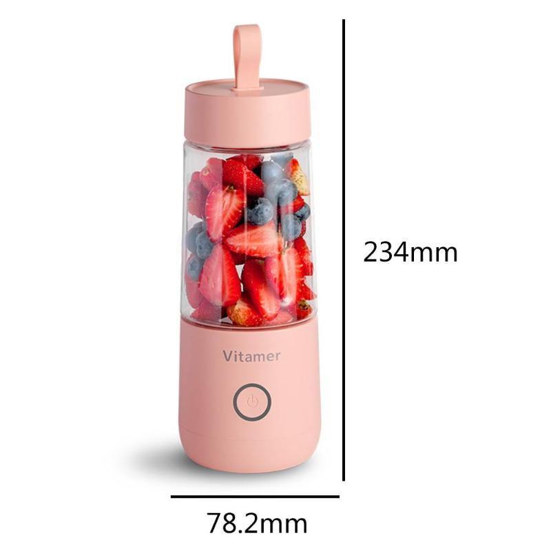 350ml Portable Blender Juicer Electric USB Rechargeable Mixer Smoothie Slushy Cup Juice Blender Bottle USB Charging Kitchen Gadgets 12