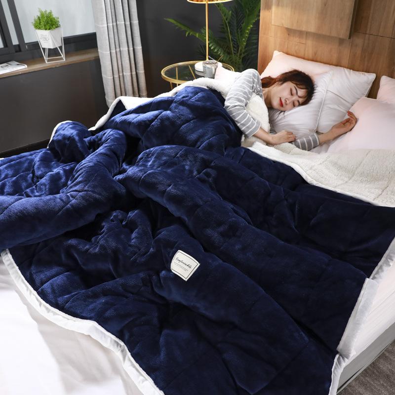 Fleece Blankets And Throws Thick Warm Winter Blankets Home Super Soft Duvet Luxury Solid Blankets On Twin Bedding 16