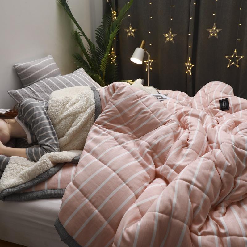 Fleece Blankets And Throws Thick Warm Winter Blankets Home Super Soft Duvet Luxury Solid Blankets On Twin Bedding 21
