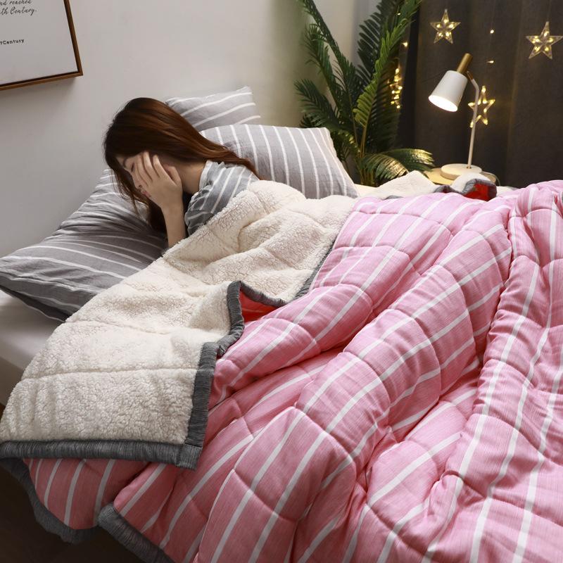 Fleece Blankets And Throws Thick Warm Winter Blankets Home Super Soft Duvet Luxury Solid Blankets On Twin Bedding 8