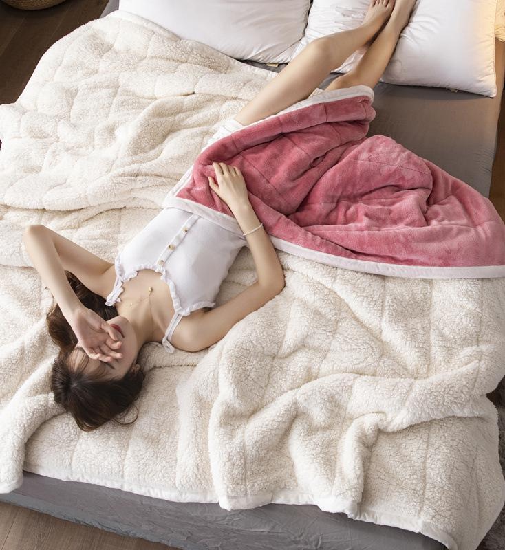 Fleece Blankets And Throws Thick Warm Winter Blankets Home Super Soft Duvet Luxury Solid Blankets On Twin Bedding 4