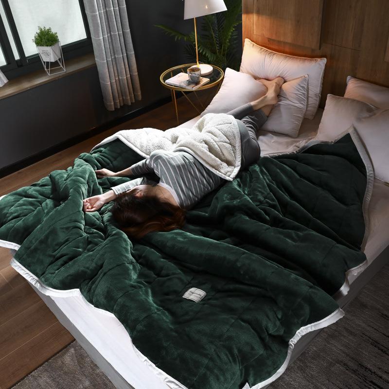 Fleece Blankets And Throws Thick Warm Winter Blankets Home Super Soft Duvet Luxury Solid Blankets On Twin Bedding 14