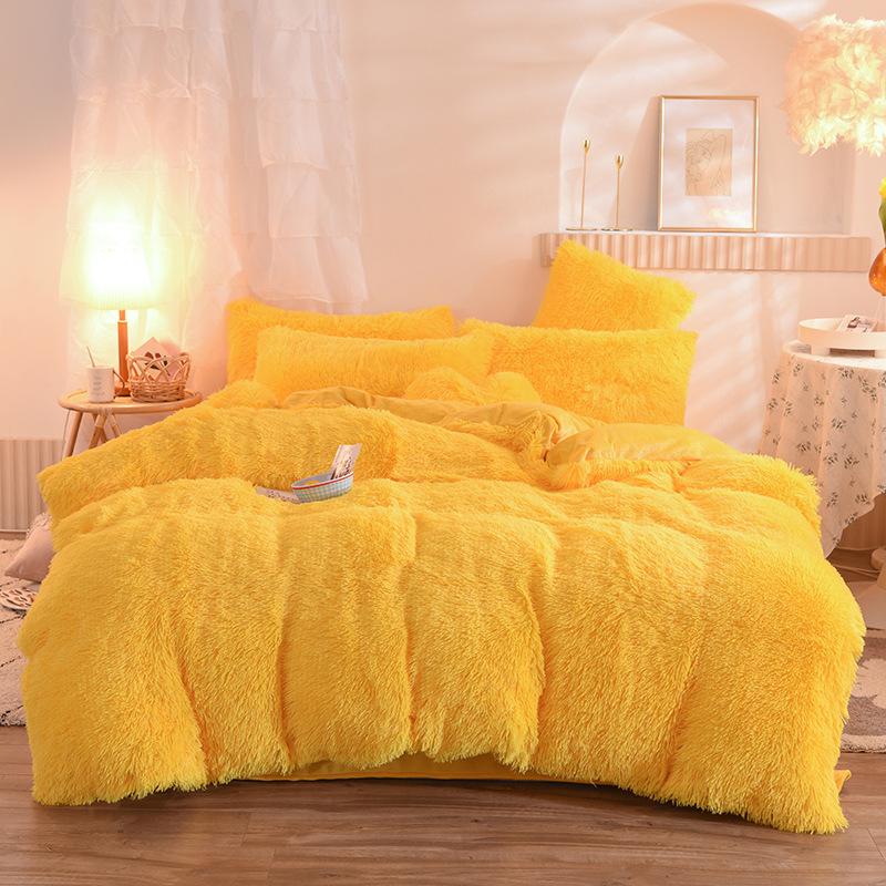Luxury Thick Fleece Duvet Cover Queen King Winter Warm Bed Quilt Cover Pillowcase Fluffy Plush Shaggy Bedclothes Bedding Set Winter Body Keep Warm 13