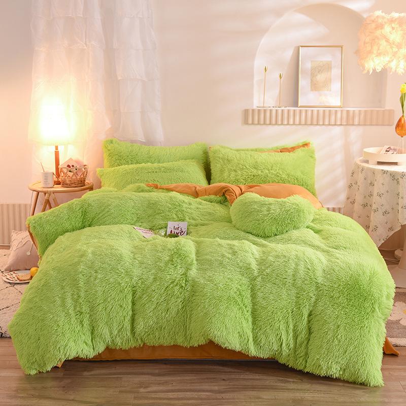 Luxury Thick Fleece Duvet Cover Queen King Winter Warm Bed Quilt Cover Pillowcase Fluffy Plush Shaggy Bedclothes Bedding Set Winter Body Keep Warm 8