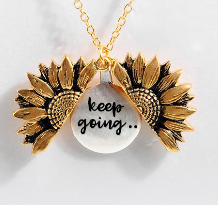 Sunflower Double-layer Lettering Necklace 15