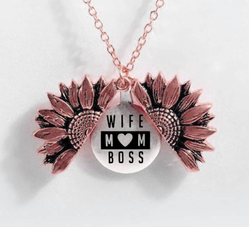 Sunflower Double-layer Lettering Necklace 45