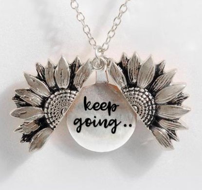 Sunflower Double-layer Lettering Necklace 17