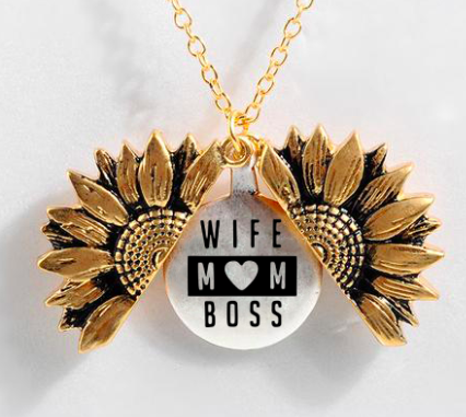 Sunflower Double-layer Lettering Necklace 44