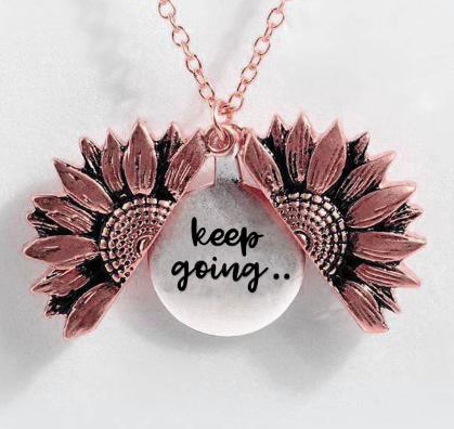 Sunflower Double-layer Lettering Necklace 16