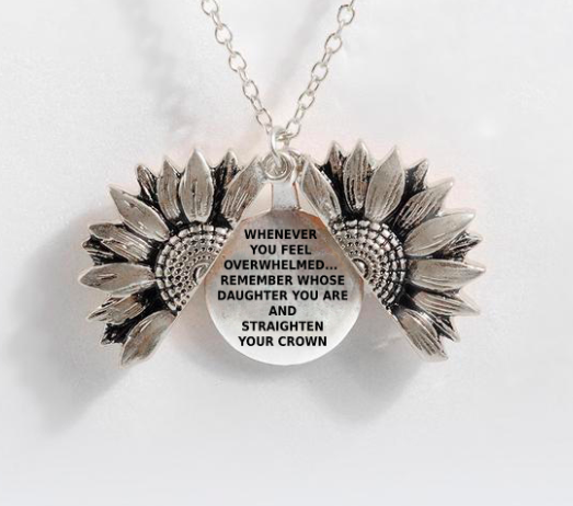 Sunflower Double-layer Lettering Necklace 22