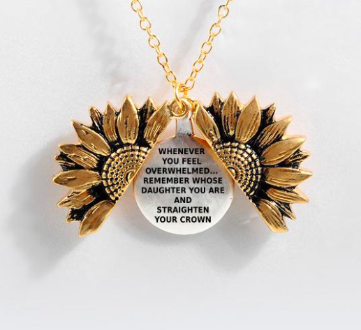 Sunflower Double-layer Lettering Necklace 21