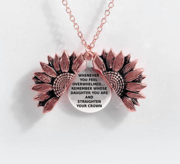 Sunflower Double-layer Lettering Necklace 20