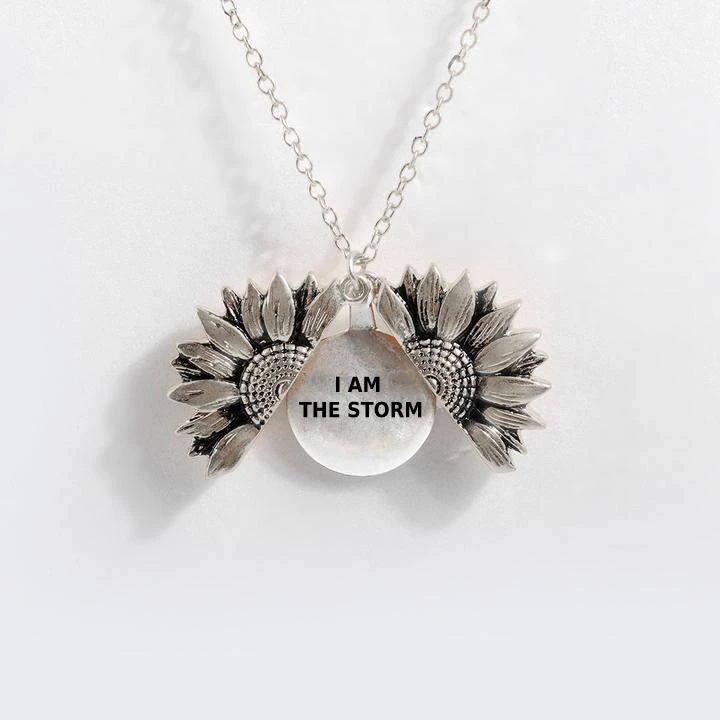 Sunflower Double-layer Lettering Necklace 40