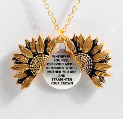 Sunflower Double-layer Lettering Necklace 26
