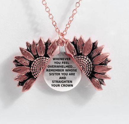 Sunflower Double-layer Lettering Necklace 33