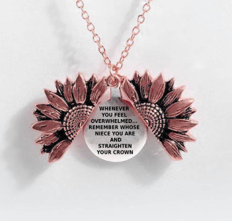 Sunflower Double-layer Lettering Necklace 30