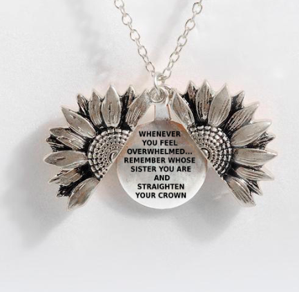 Sunflower Double-layer Lettering Necklace 34