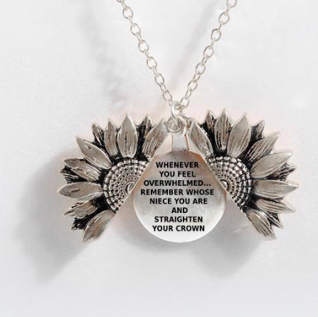 Sunflower Double-layer Lettering Necklace 31