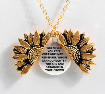 Sunflower Double-layer Lettering Necklace 23