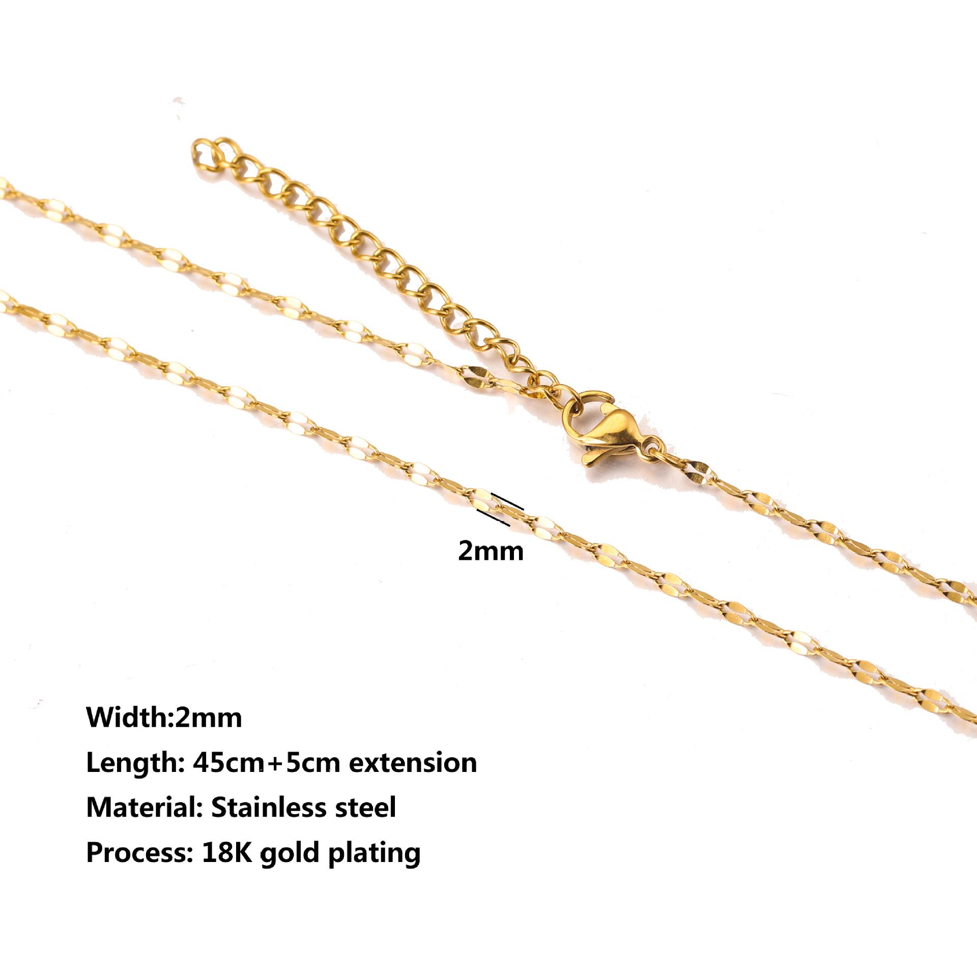 Stainless Steel Water Ripple Chain With Chain Collarbone Chain 5