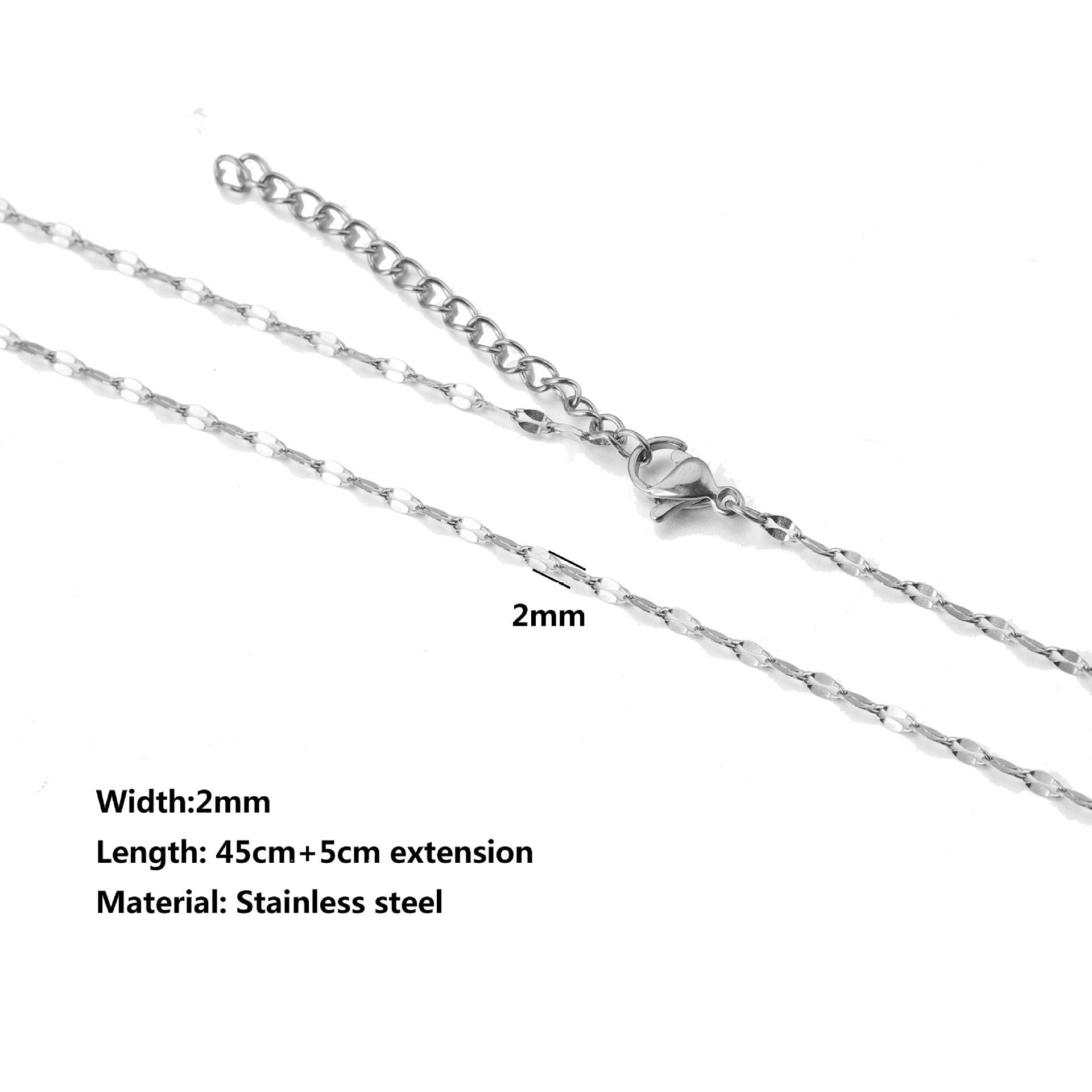 Stainless Steel Water Ripple Chain With Chain Collarbone Chain 4