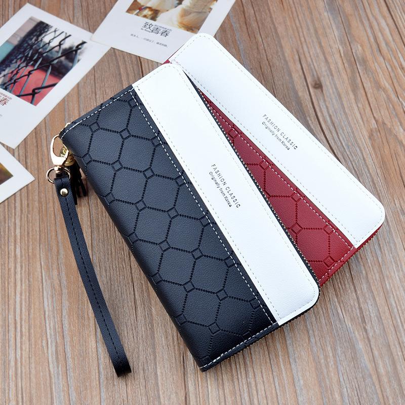 Ladies In Hand Long Zipper Tassel Stitching Embossed Large-capacity Wallet 8