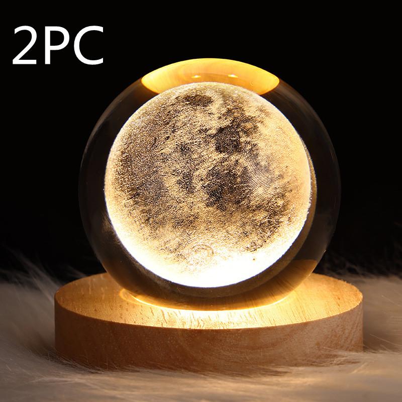 Luminous Starry Sky And Planets Moon Moon Crystal Ball Small Night Lamp Projection Ambience Light Creative Gift New Strange Gift 30