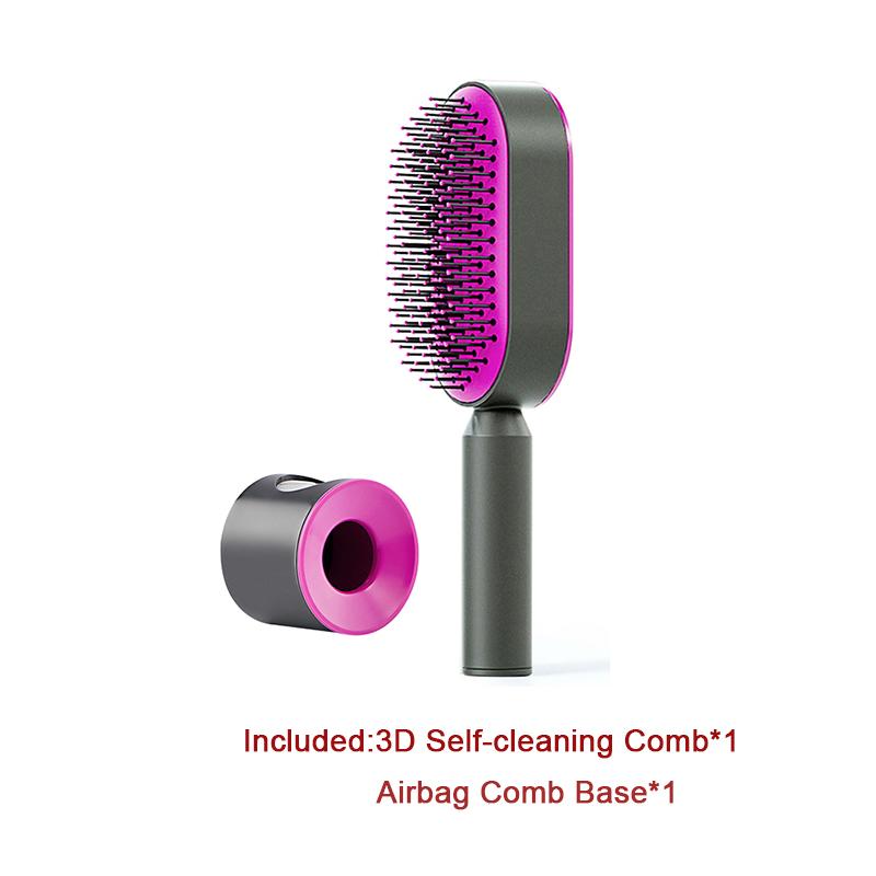 Self Cleaning Hair Brush For Women One-key Cleaning Hair Loss Airbag Massage Scalp Comb Anti-Static Hairbrush 25