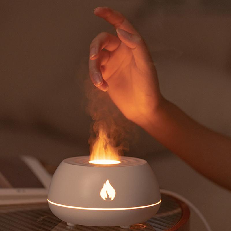 Flame Humidifier Aromatherapy Diffuser 7 Colors Light Home Air Humidifier 130ML USB Room Fragrance Essential Oil Diffuser 5