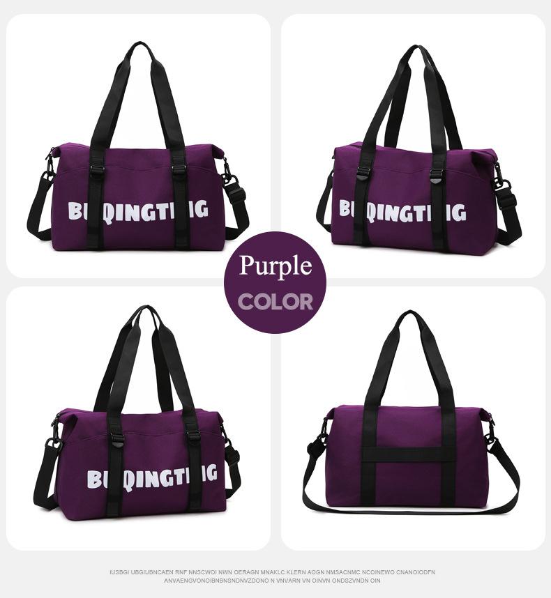 Women's Fashion Letter Print Gym Duffel Bag - Wet & Dry Separation Yoga Fitness Tote, Weekender Overnight Shoulder Bag For Travel 7